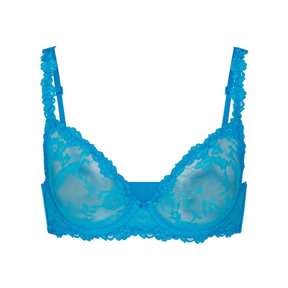 NWT SKIMS STRETCH LACE INTIMATES UNDERWIRE SCOOP BRA IN MYKONOS